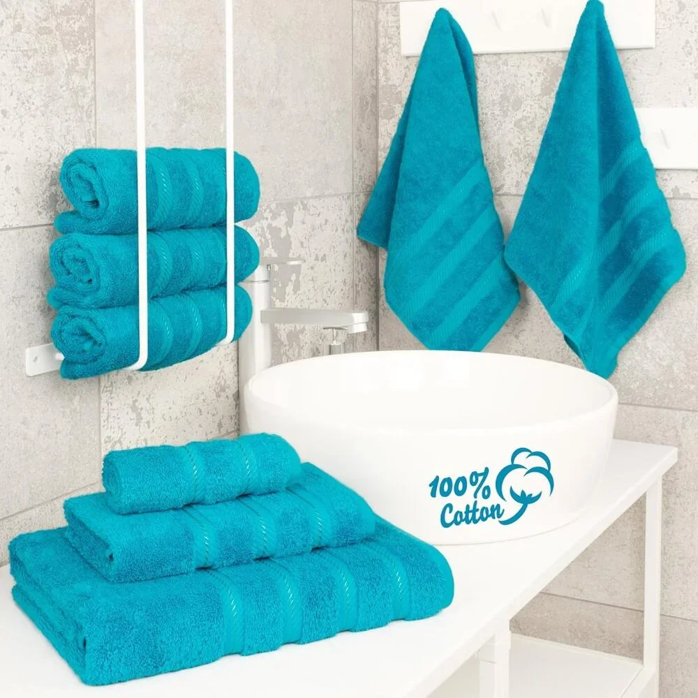 New Luxury 6 Piece Towel Set, 2 Bath Towels 2 Hand Towel 2 Washcloths, 600 GSM